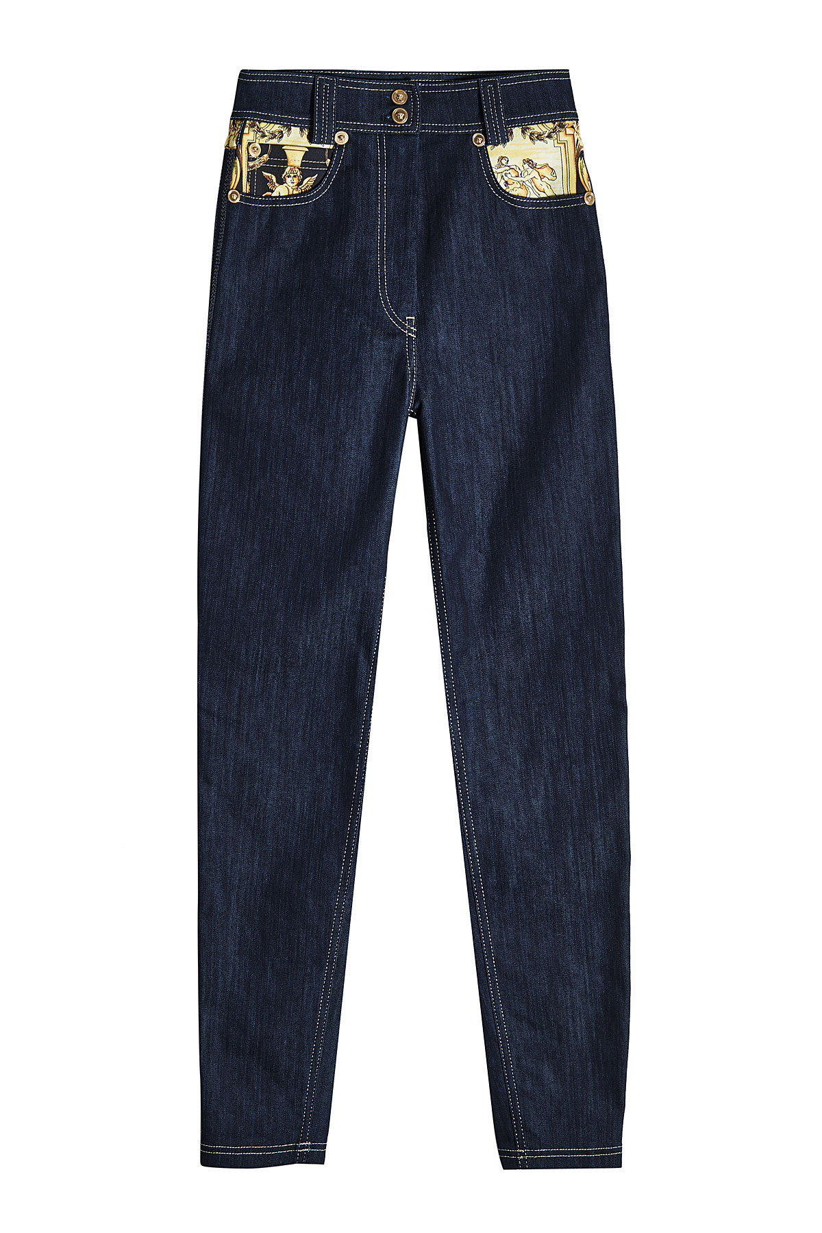 Skinny Denim with Printed Pockets | VERSACE