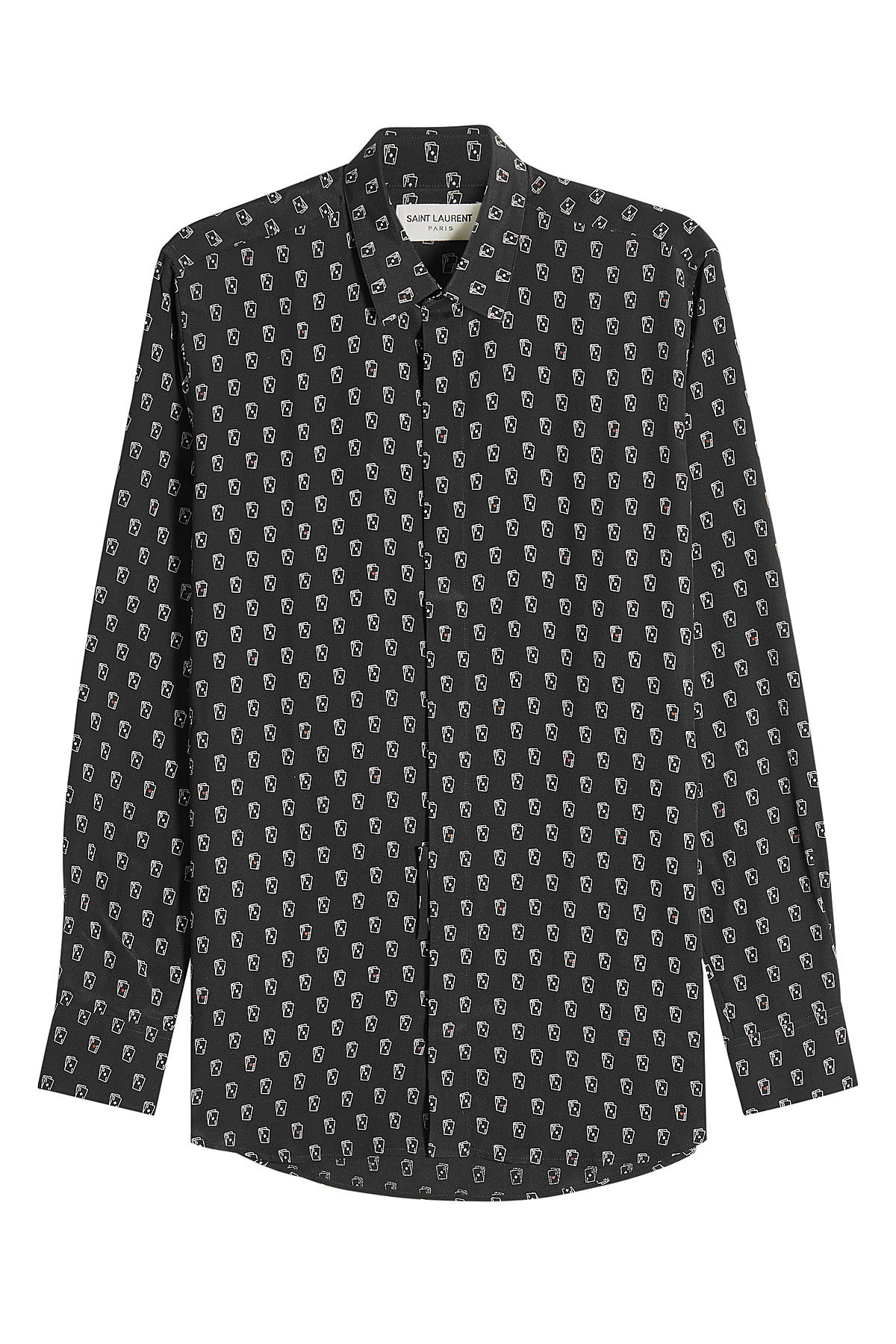Poker Card Printed Silk Shirt | SAINT LAURENT