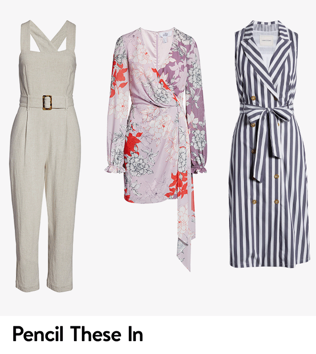 Pencil these in: women's dresses and jumpsuits.